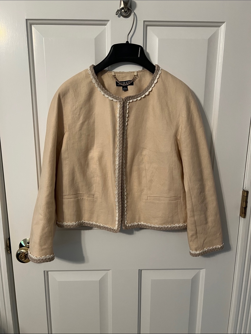 J. Crew Cropped Linen Lady Jacket Size 4